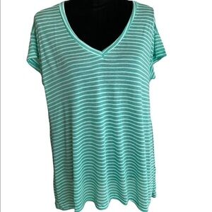 🎉 SALE ABOUND V Neck Rayon Striped Tee